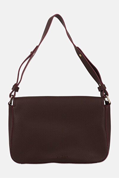 Lucky Bees Women Brand Logo Shoulder Bag, Burgundy