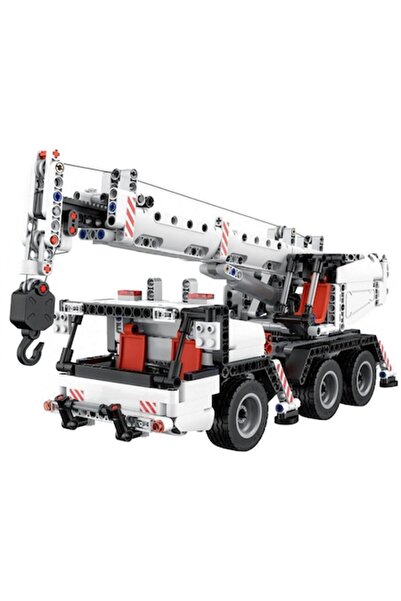 ONEBOT Bloc de construcție macara inginerească versiunea albă, peste 720 de p...