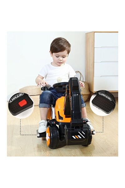 Maison Elise Electric excavator ride-on for kids 2-7 yrs, electric arm & control lever, orange, 62x38x33 cm