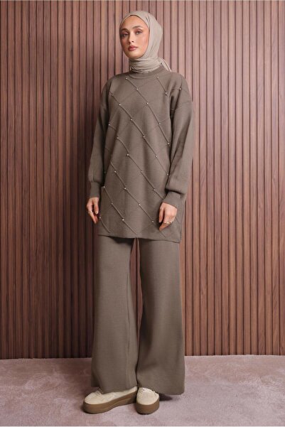 TRENDTESETTÜR Women's Mink Pants and Knitwear Set t 7607