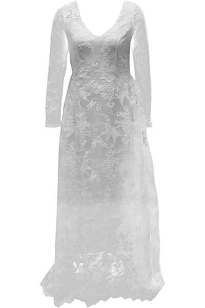 Margoun Embroidered Wedding Evening Dress Vintage Lace Tulle SC8801