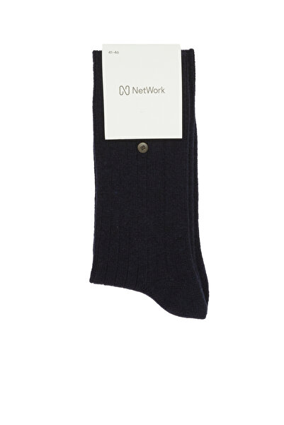 Network Lacivert Erkek Yün Mix Çorap