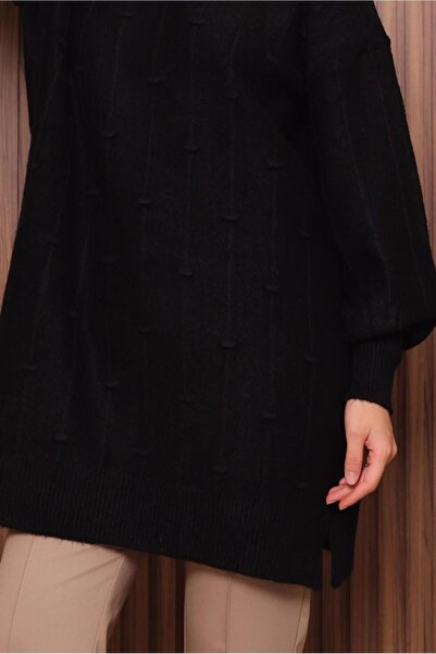TRENDTESETTÜR Women's Black Knit Tunic t 6107