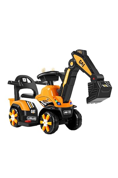Maison Elise Electric excavator ride-on for kids 2-7 yrs, electric arm & control lever, orange, 62x38x33 cm