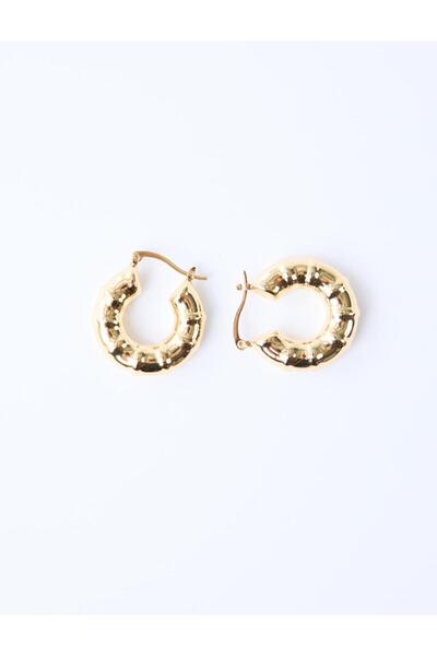 Jimmy Key Altın Rengi Kıvrım Halka Küpe