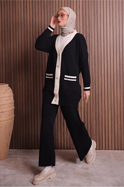 TRENDTESETTÜR Women's Black Pants Suit t 8607