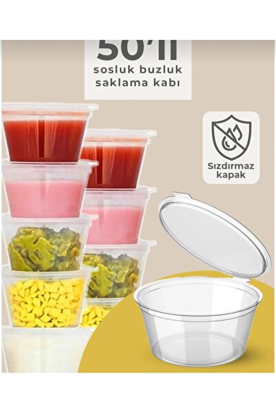 hediyehobihersey Sızdırmaz Kapaklı Sosluk Buzdolabı Saklama Kabı Et Suyu Kemi...