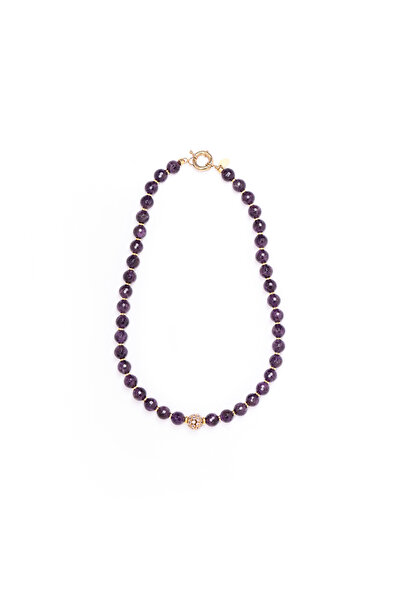 Fatma yaşar Ametist Taşı Altn Kaplama Kolye