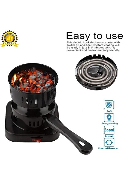 Twinkle Mart موقد فحم ساخن - موقد كهربائي عالي التحمل بقوة 800 واط للقهوة وال...