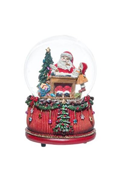 Silver Star Glob de zăpadă decorativ muzical de Crăciun - Birou Moș Crăciun, ...
