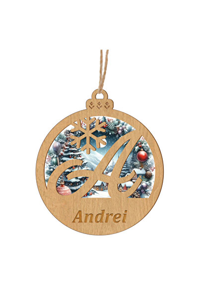 Piksel Glob lemn, dublu strat, personalizat nume, logo, Piksel, decoratiune b...