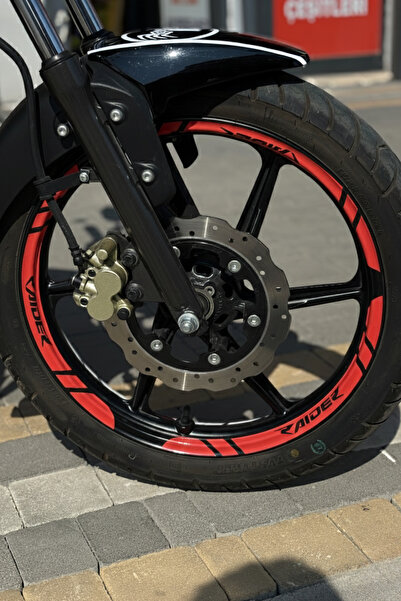 Banxtre مجموعة شرائط جنوط ملونة باللون الأحمر مع كتابة Raider (12 قطعة) لدراجة TVS Raider