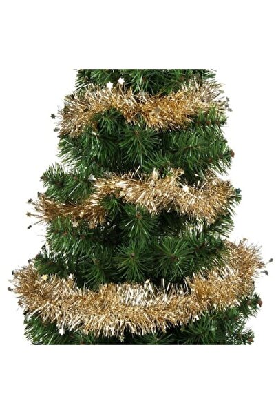 OEM Beige Christmas Tinsel with Stars, 3 m x 10 cm