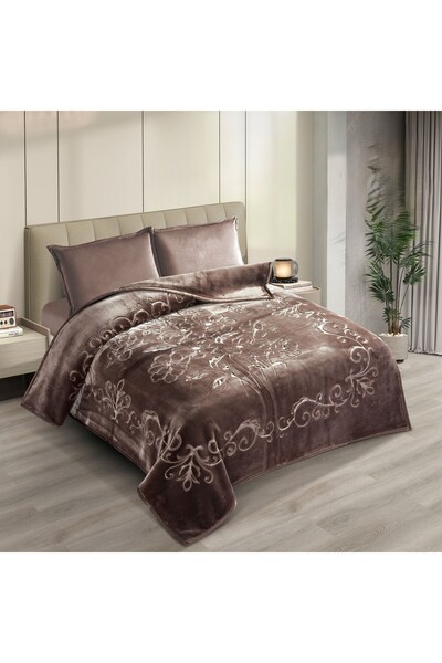 MoonLa بطانية شتوي نفرين 6 كيلو محفور سادة بملمس فائق النعومة مقاس 200 في 240...