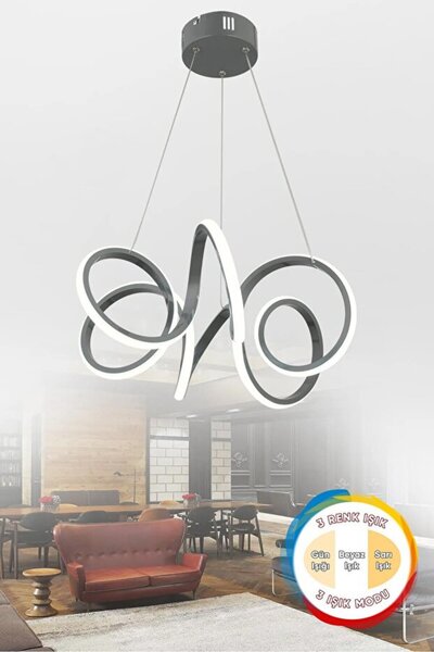 Capella Aydınlatma Dolares Modern Sarkıt 3 Renk Işık Avize Salon Mutfak Oda H...