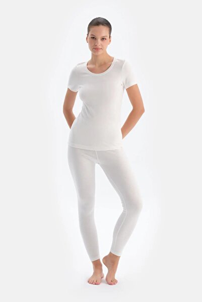 Dagi Ecru Women's Thermal Short Sleeve Top 500