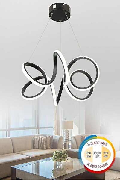 Capella Aydınlatma Dolares Modern Sarkıt 3 Renk Işık Avize Salon Mutfak Oda Hol Ledli Avize