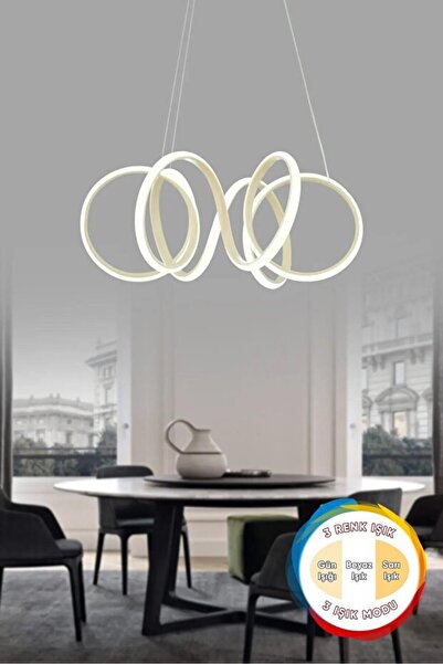 Capella Aydınlatma Dolares Modern Sarkıt 3 Renk Işık Avize Salon Mutfak Oda H...