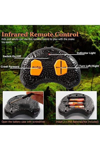 REZZOSS Remote Control Snake, Infrared RC Fake Python Realistic Animal Prank Toys for Kids Adults