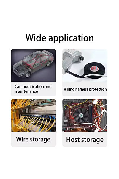 Choice13 9mm 15m black 15 Meter Heat-resistant Flame Retardant Tape Coroplast Adhesive Cloth Tape For Car Cab