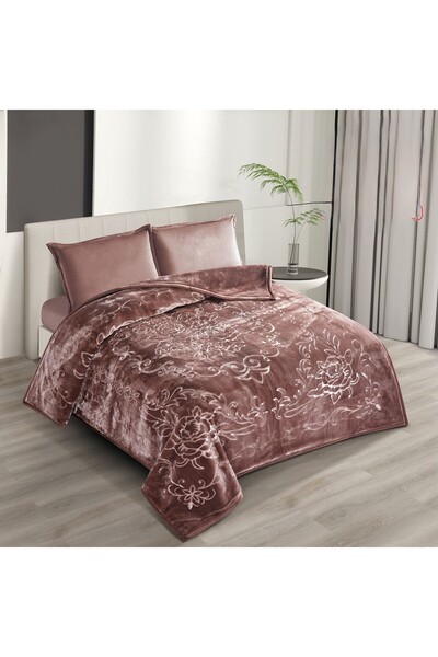 MoonLa بطانية شتوي نفرين 6 كيلو محفور سادة بملمس فائق النعومة مقاس 200 في 240...