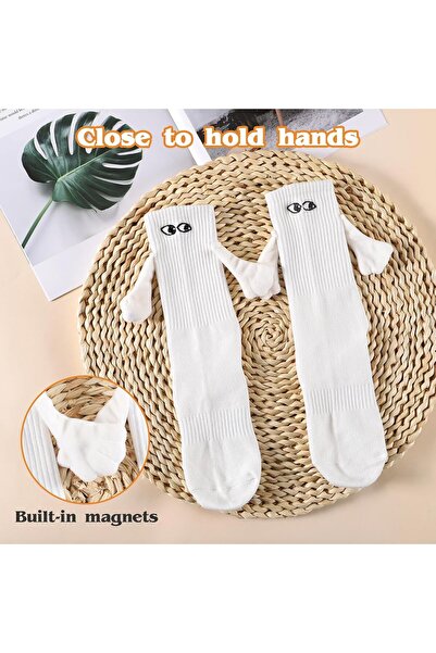 RADIOTRONICS Couple Holding Hands Magnetic Socks (Unisex, Mid-Tube)