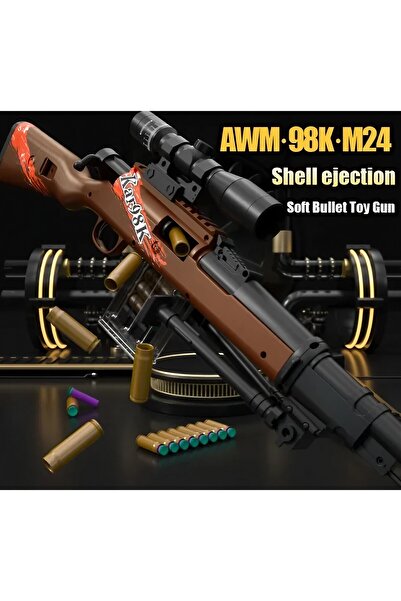 dalip 98K Ultra-Realistic Toy Gun Dalip, Manual, with Scope, 10 Foam Projectiles, 5 Cartridges, 103 cm, 1