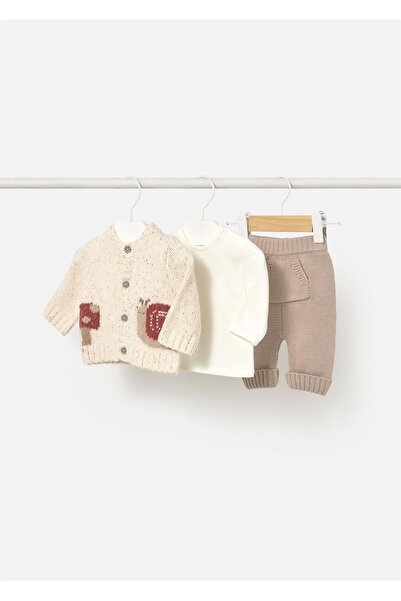 MAYORAL Baby Snail Knitwear 3-Piece Set Cream 2571
