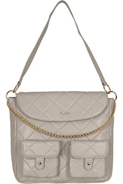 FOSKA Shoulder Bag - High-Grade PU Leather Quilted Handbag with Gold Chain