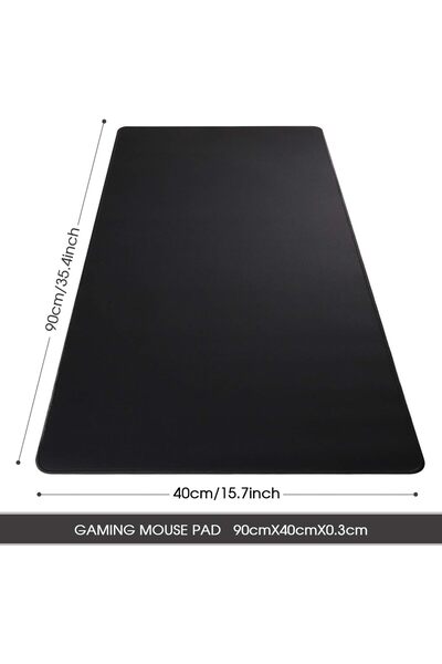 007 Haiwehin Gaming Mouse Pad, XXL 90×40 cm, 3 mm, Non‑Slip Rubber, Smooth Surface - Black