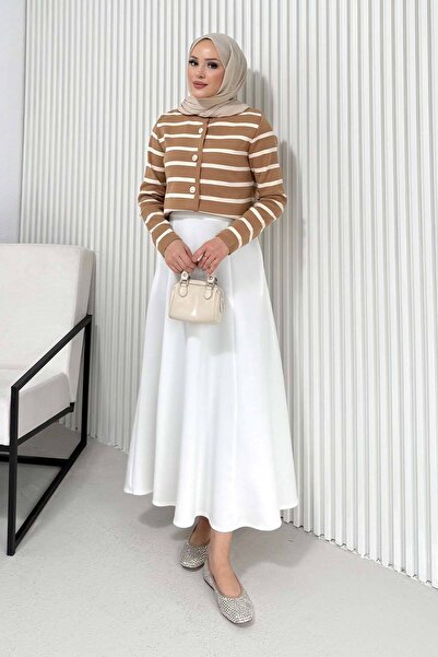 Melike Tatar Ριγέ Πλεκτό Ζακέτα 70-2419