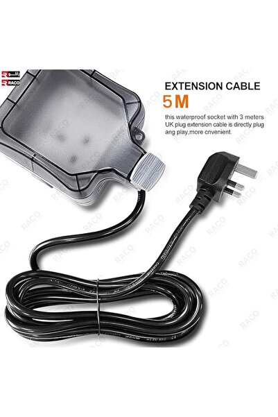 Raco Waterproof Extension Board – IP66 Rated 13A UK Plug, 5M Single Socket