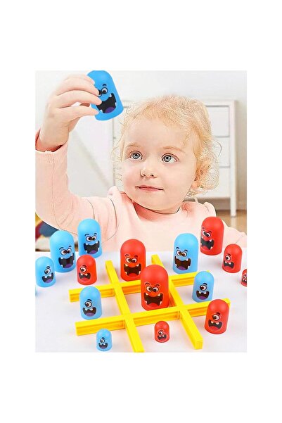 Flippy Tic Tac Toe Gobble - Interactive Game, 18 pieces, 3+ yrs, 21.5x4x10 cm, Blue/Red