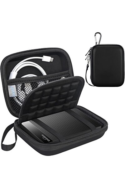 Lacdo EVA Shockproof Portable 2.5'' HDD Carrying Case for 250GB–5TB USB 3.0, Waterproof, Black