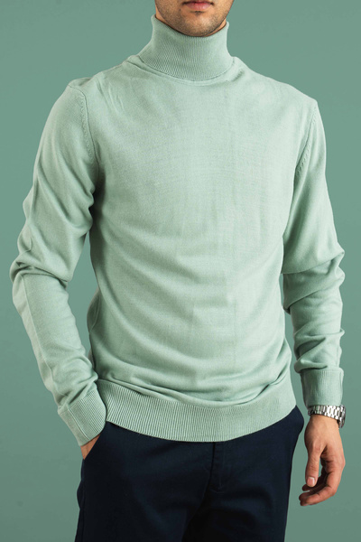 bombe Men's Slim Fit Turtleneck Knitwear Sweater