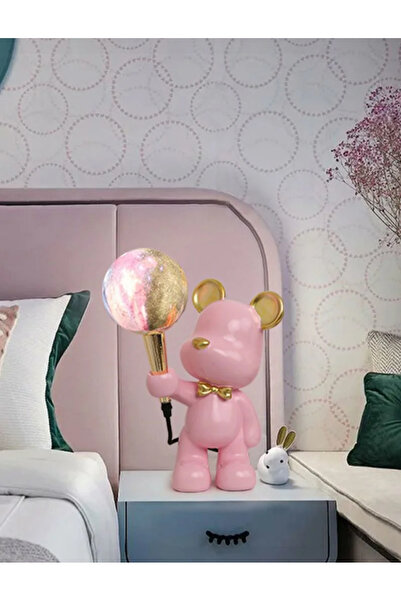 LUXXO Pink Bear children's table lamp, 1xG9, 20x10x34 cm