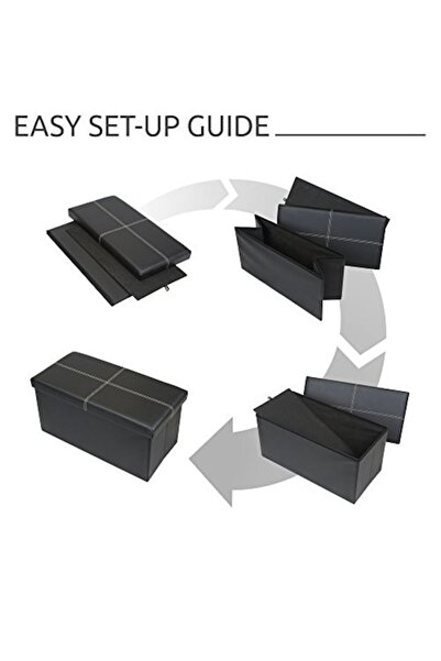 OEM Folding ottoman with storage, supports 150 kg, 76x38x38 cm, TB66 black