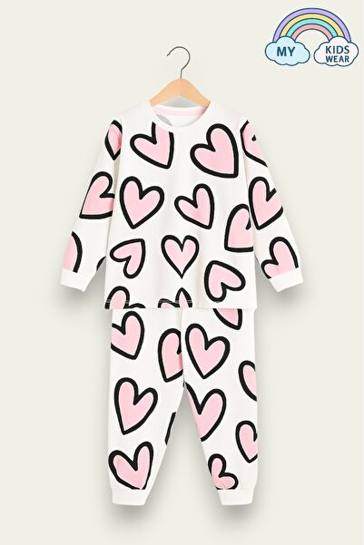 My Kids Wear Children's Cotton Patterned Double Pajama Set 4-8 Years Old 12230