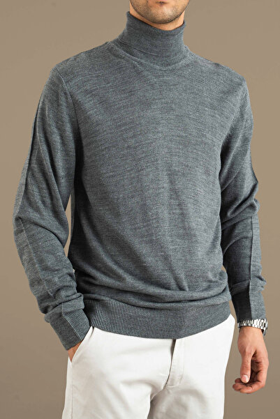 bombe Men's Slim Fit Turtleneck Knitwear Sweater