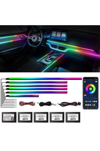 TOBYS شريط إضاءة LED أكريليك داخلي للسيارة من توبي دريم كولور، 6 في 1 - دريم ...