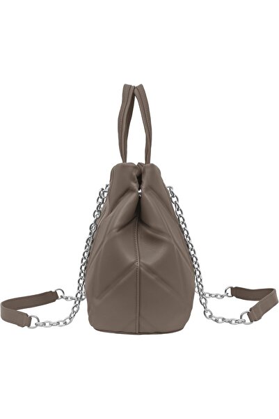 FOSKA Women's Quilted Shoulder Bag - PU Leather with Chain Strap