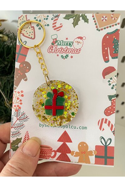 By Selen Suyolcu سلسلة مفاتيح إيبوكسي تحت عنوان عيد الميلاد