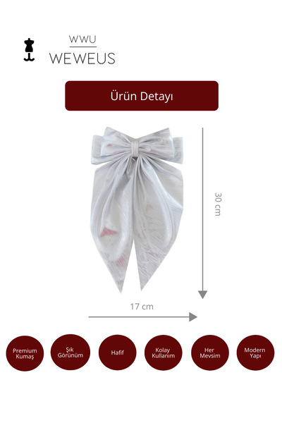 Weweus Women's Gray Shiny Bow Buckle