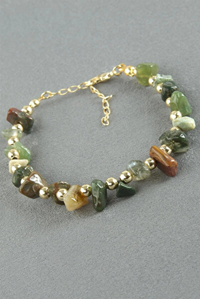 Glowify Store سوار من حجر العقيق الهندي الطبيعي المكسور من بوجز