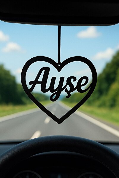 VENON Metal AYŞE YAZILI KALP LOVE Dikiz Aynası Süsü Metal Araba Askılık Motif...