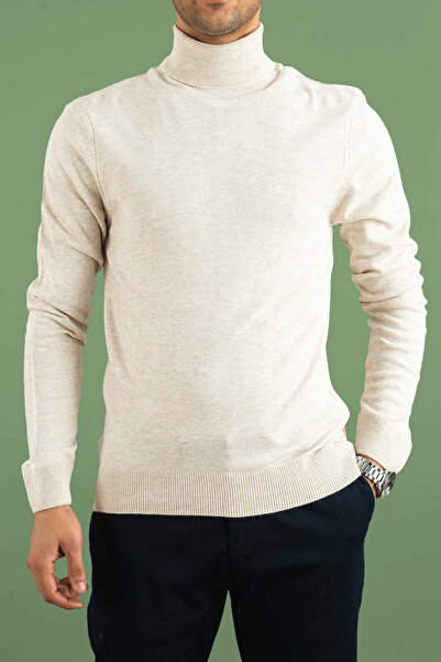 bombe Men's Slim Fit Turtleneck Knitwear Sweater