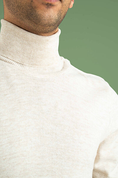 bombe Men's Slim Fit Turtleneck Knitwear Sweater