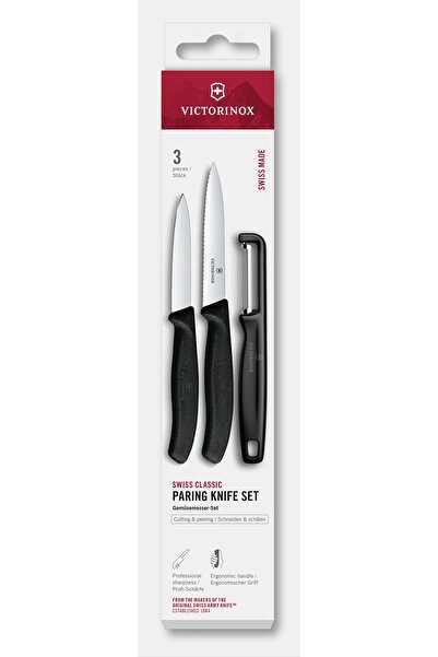 Victorinox Set de peeling 6.7113.33, 2 cuțite și agent de curățare, negru