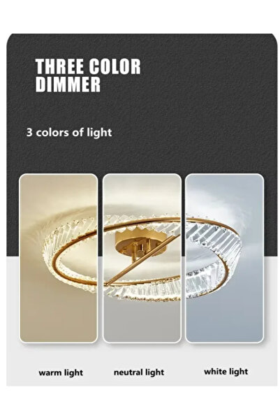 LUXXO Elza LED ceiling light, 58W, tricolor (3000K/4200K/6400K), 50 cm diameter