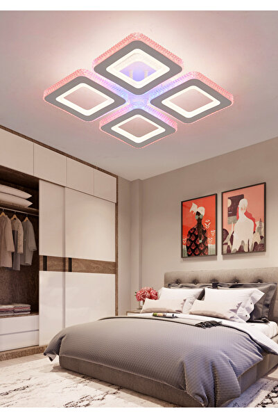 RFAN Candelabru LED, Model M601-4, Cu Telecomandă, 3 Tipuri de Lumină, 96W, Alb